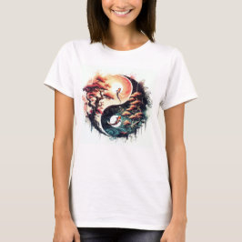 Camiseta Koi Fish and Cherry Blossom Yin Yang