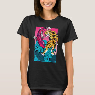 Camiseta Koi Fish Carp Tiger Yin Yang Kanagawa Wave