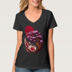 Camiseta Koi Fish Carp Yin Yang Bonsai Tree Moon Asian Japa