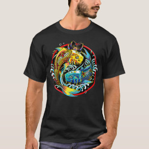 Camiseta Koi Fish Gift Men Mulheres Crianças Japonês Koi 