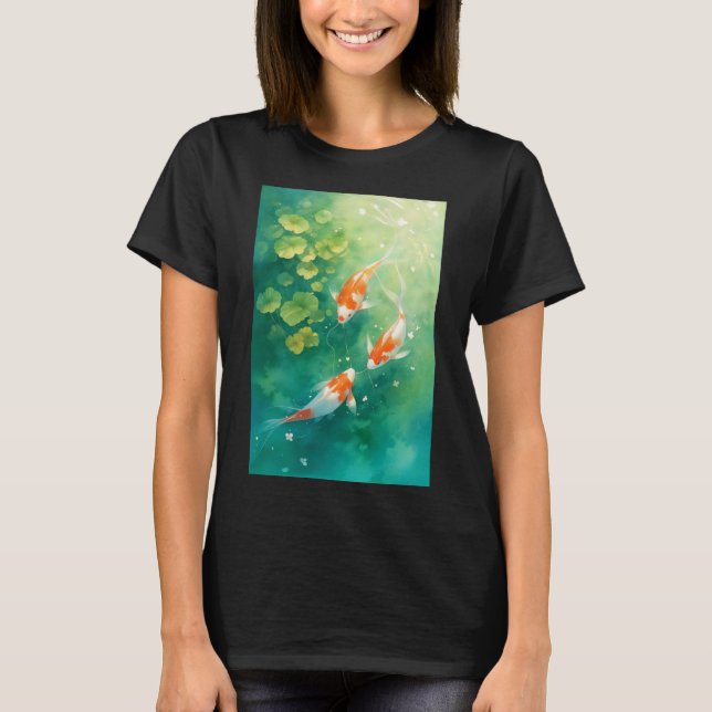Camiseta Koi Fish Harmony no Pond (Frente)