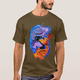 Camiseta Koi Fish Illustration T Shirt Design