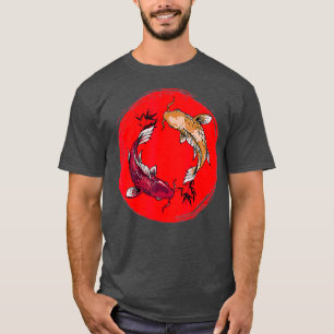 Camiseta koi fish Japan ying yang with bamboo Japan