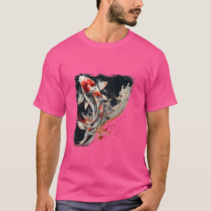 Camiseta Koi Fish Japonês Art Japonês Koi Carp Fish Asian