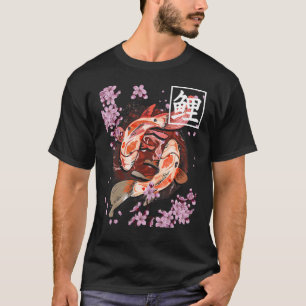 Camiseta Koi Fish Japonês Carp Sakura Cherry Blossom para K