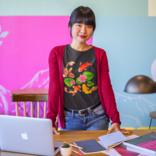 Camiseta Koi Fish Lilly Pads Gráfico