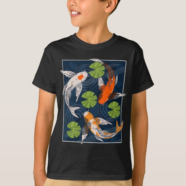 Camiseta Koi Fish Lover Asiático Japonês Água De Carpa Anim (Frente)