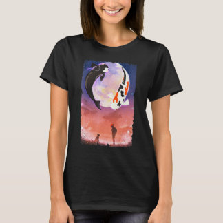 Camiseta Koi Fish Moon Dog Japanese