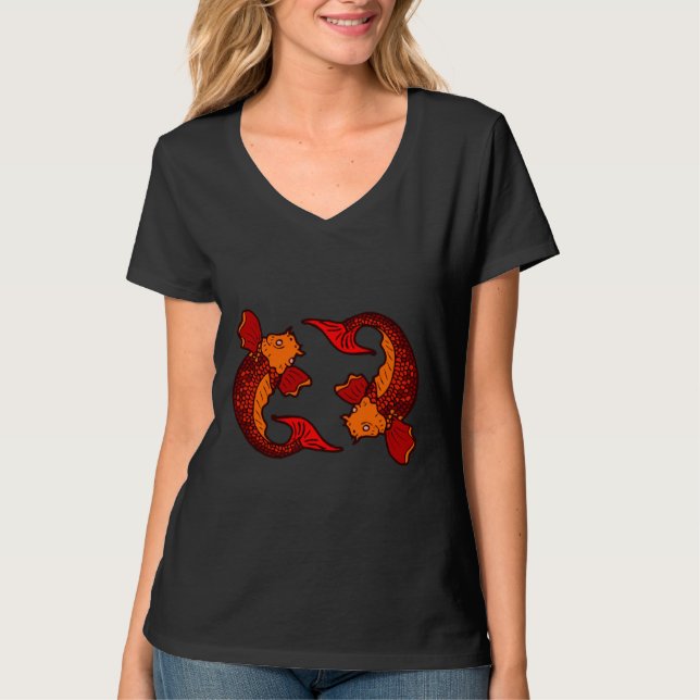 Camiseta Koi Fish Pond 820 japonês (Frente)