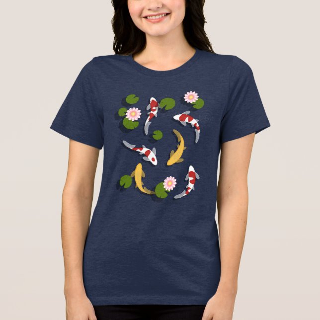Camiseta Koi Fish Pond Japonês (Frente)