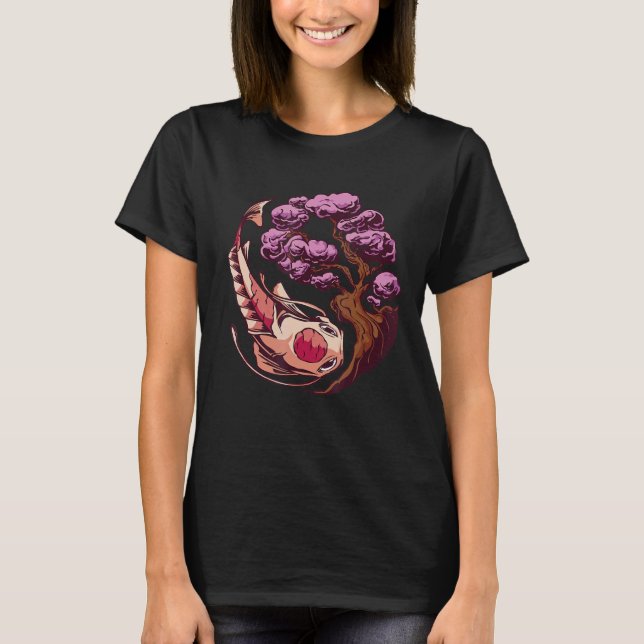 Camiseta Koi Fish Sakura Arte japonesa (Frente)