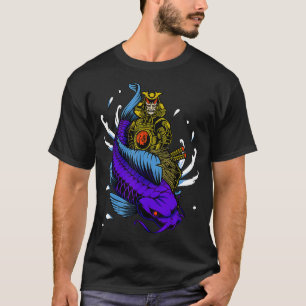 Camiseta Koi Fish Samurai, Guerreiro Japonês