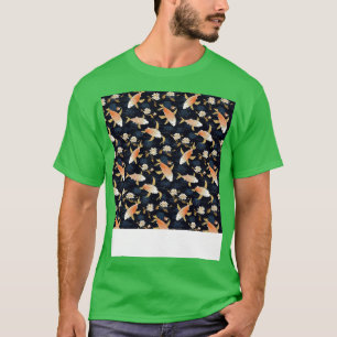 Camiseta Koi Fish Seamless Patterno Japonês p Chinês Asiáti