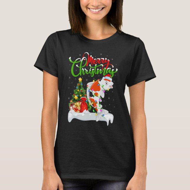 Camiseta Koi Fish  Xmas Decorations Santa Koi Christmas (Frente)