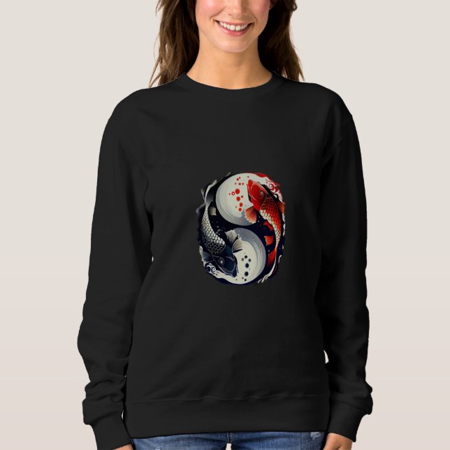 Camiseta Koi fish yin and yang japanese life balance (Frente)