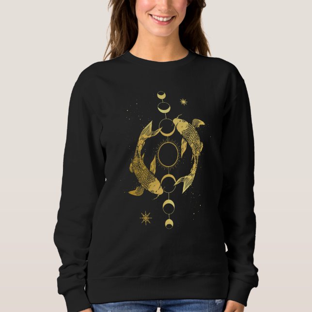 Camiseta Koi Outfit Ying Yang Carp Sun Moon Phase Japan Sty (Frente)