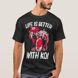 Camiseta Koi Pede Homens Mulheres Japão Koi Carp Fishes Pon