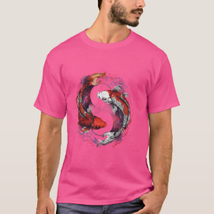 Camiseta Koi Yin Yang Japonês Pond Lover Asian Carp Koi Fi