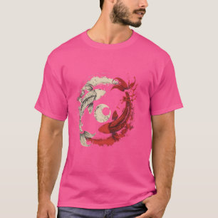 Camiseta Koi Yin Yang Koi Fish Japonês Koi Carp Fish Asiáti