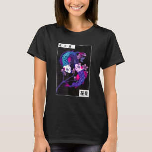Camiseta Koi Yin Yang Peixes Jóias Natação Oposta Cereja
