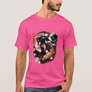 Camiseta Koi Yin Yang Sakura Cherry Blossom Season Nishikig