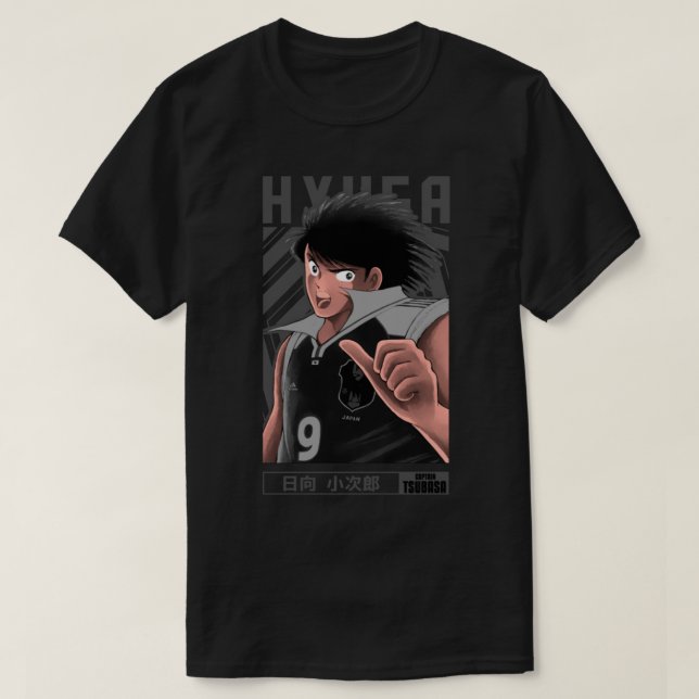 Camiseta Kojiro Hyuga = CAPTAIN TSUBASA = Manga Design (Frente do Design)