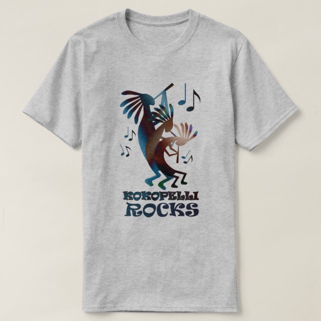 Camiseta Kokopelli Dance Musical Basic Cinza T (Frente do Design)