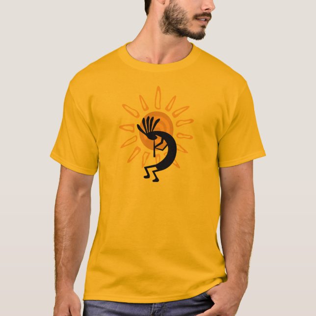 Camiseta Kokopelli Dourada Mens Tshirt (Frente)