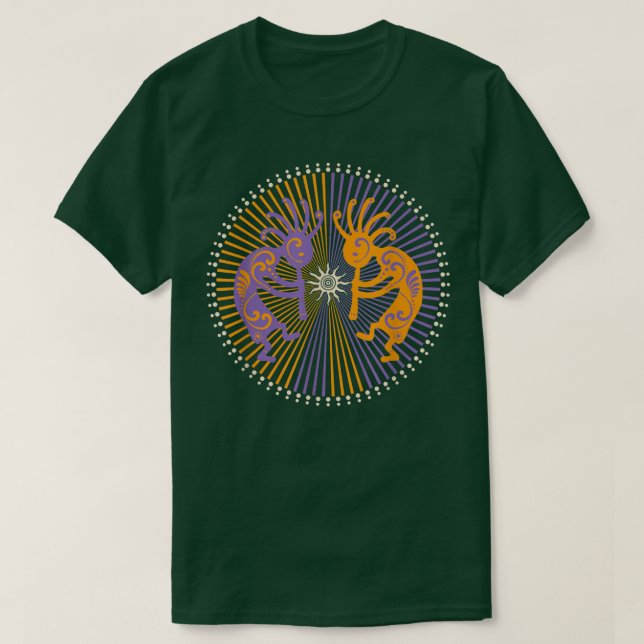 Camiseta Kokopelli Duo - Rays Circle - Spirit Of Sun Music  (Frente do Design)