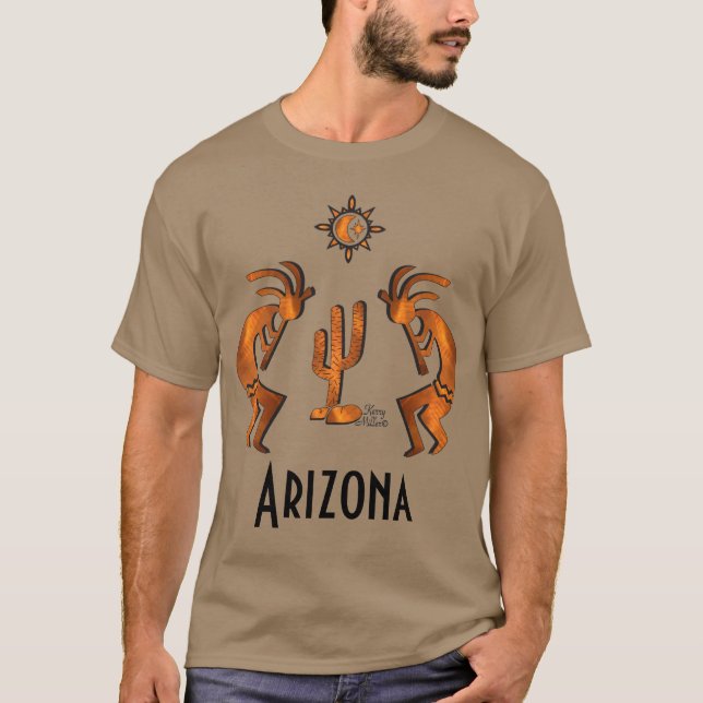 Camiseta Kokopelli E Cactus (Frente)