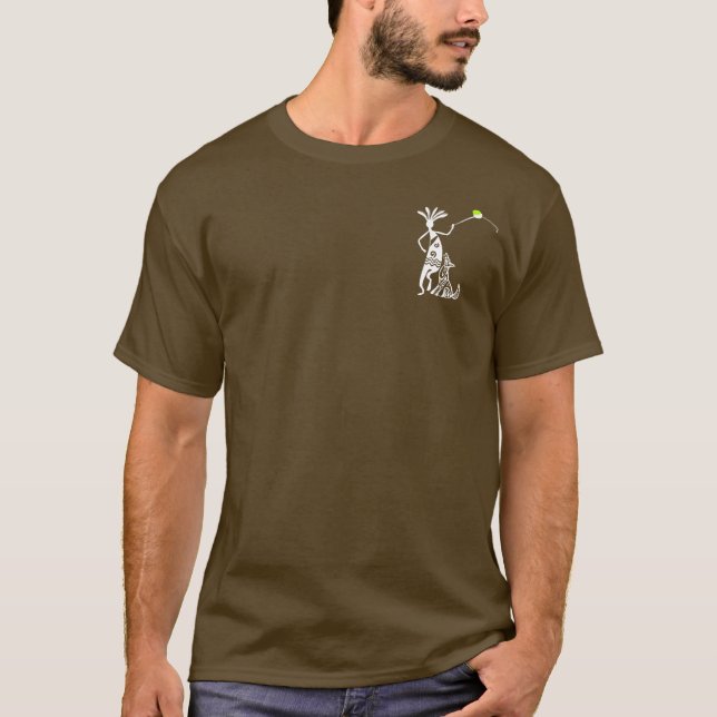 Camiseta Kokopelli e cão (Frente)