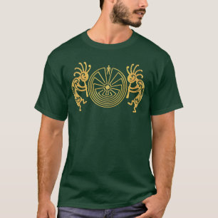 Camiseta KOKOPELLI/HOMEM no ouro do LABIRINTO + suas ideias