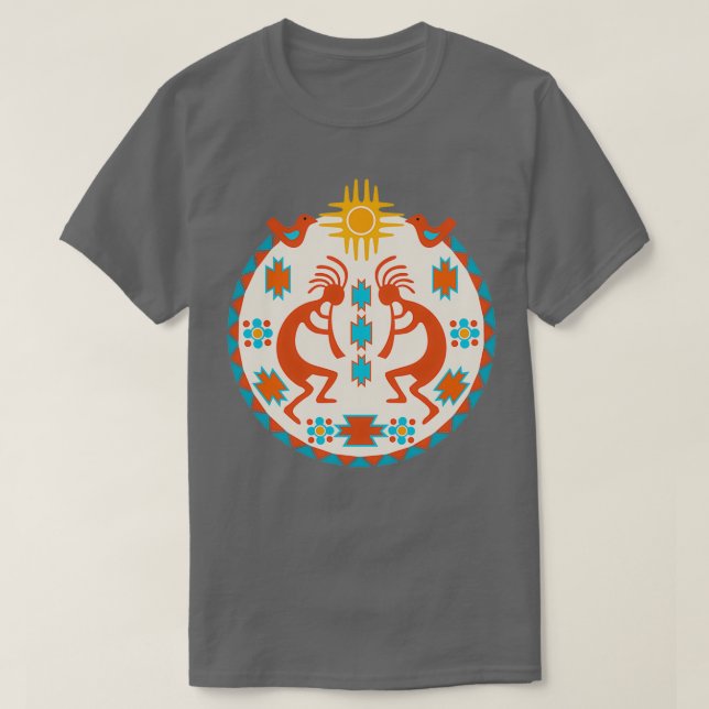 Camiseta Kokopelli Southwest Nativo Americano  (Frente do Design)