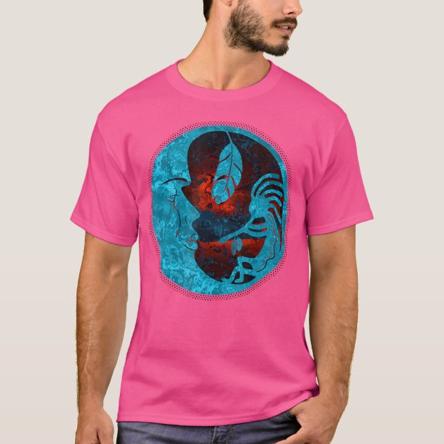 Camiseta Kokopelli Toca Para a Lua 3 Diversão de Fã (Frente)