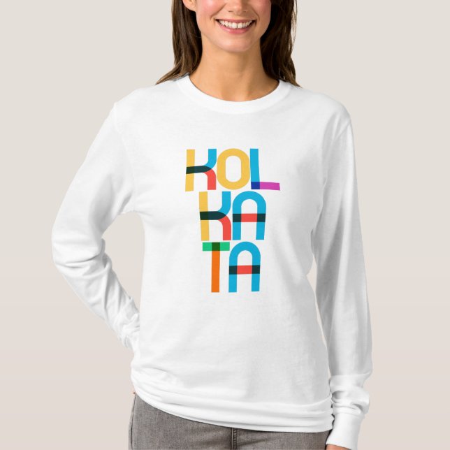 Camiseta Kolkata India Pop Art Letters (Frente)