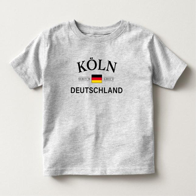 Camiseta Koln (Colônia) Coordenadas de Alemanhas Alemãs (Frente)