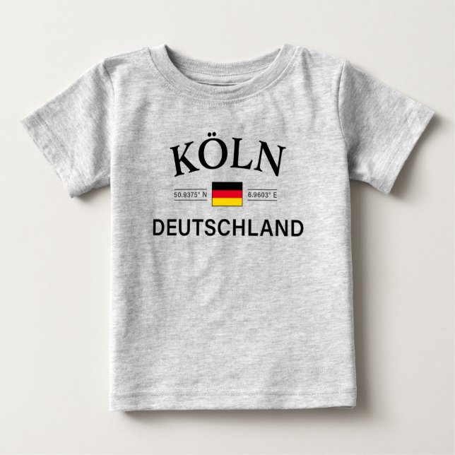 Camiseta Koln (Colônia) Coordenadas de Alemanhas Alemãs (Frente)
