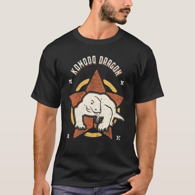 Camiseta Komodo Dragon Vintage Retro Classic (Frente)