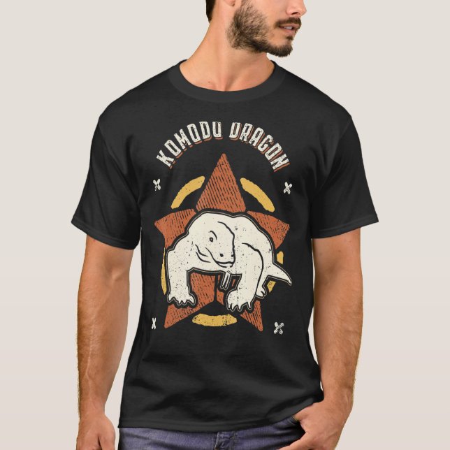 Camiseta Komodo Dragon Vintage Retro Classic Animal (Frente)