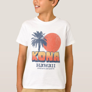 Camiseta Kona Havaí Pôr do Sol Retro Palmeira Fofo Havaiano
