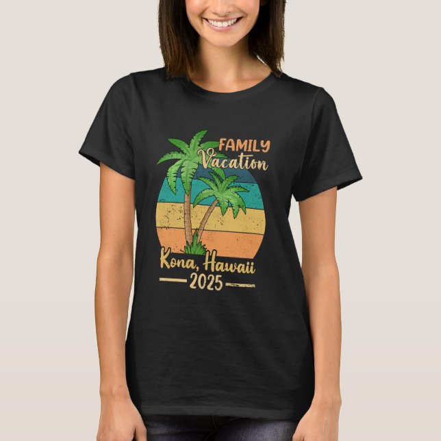 Camiseta Kona Hawaii Beach Family Vacation 2025 Summer (Frente)
