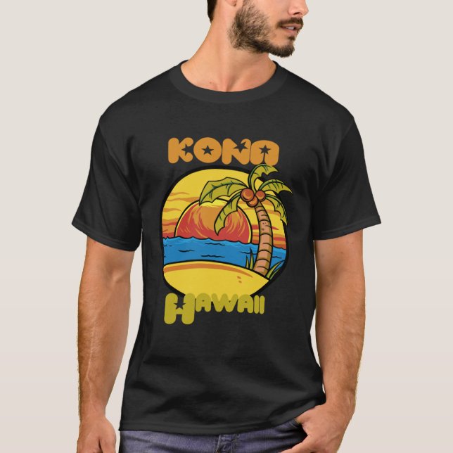 Camiseta Kona Sunset Vacation Hawaii Palm trees Ocean (Frente)