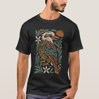 Camiseta Kookaburra Tribal com Flora Nativa