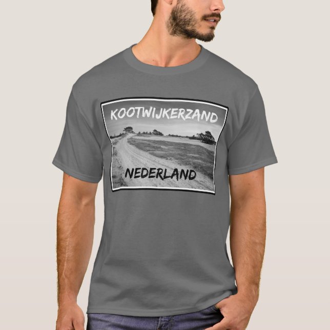 Camiseta Kootwijkerzand, Países Baixos, preto e branco (Frente)