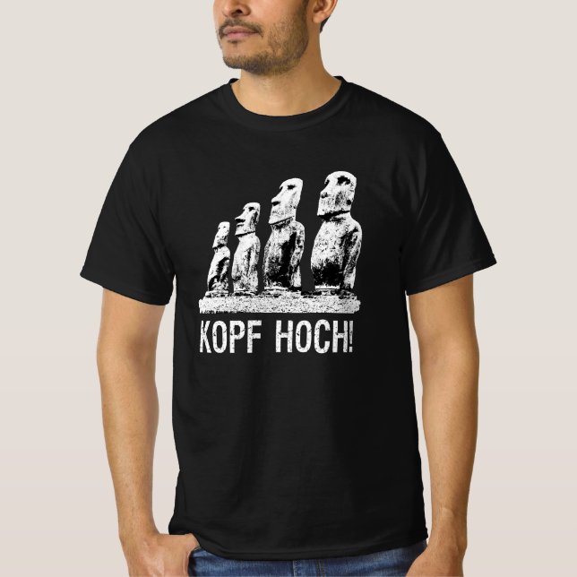 Camiseta Kopf Hoch! Moai Easter Island Rapa Nui (Frente)