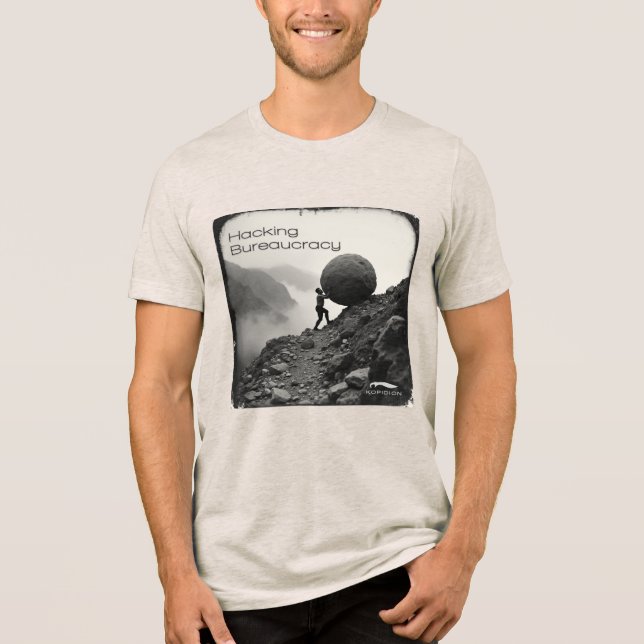 Camiseta Kopidion Hacking Bureaucracy trabalho de arte (Frente)