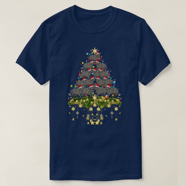 Camiseta Korat Cat Christmas Tree Lights Funny Xmas Lover  (Frente do Design)
