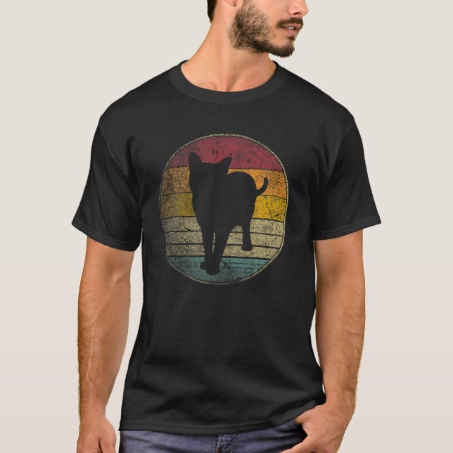Camiseta Korat Cat Shirt Vintage - Retro Silhouett (Frente)