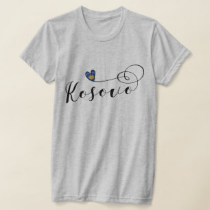 Camiseta Kosovo Flag Heart, I Love Kosovo, Kosovan