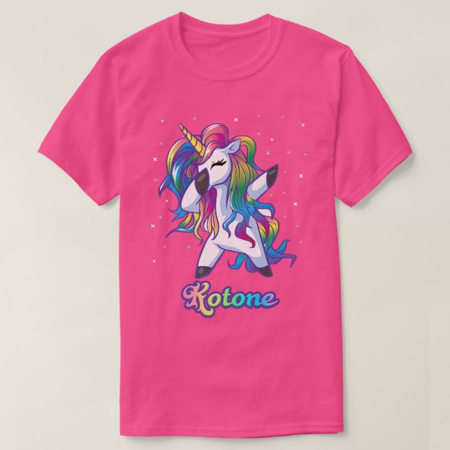 Camiseta KOTONE Unicorn Oferece Presentes Para Meninas De A (Frente do Design)